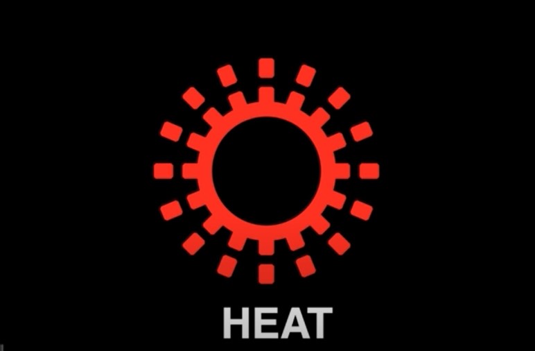 What symbol is heat on air conditioner