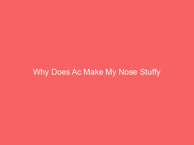 Why Does AC Make My Nose Stuffy? Learn The Fact!