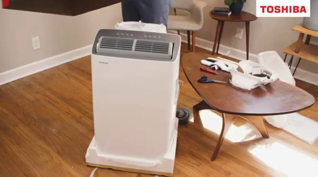 toshiba portable air conditioner water tray