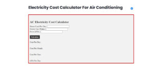 Electricity Cost Calculator For Air Conditioning