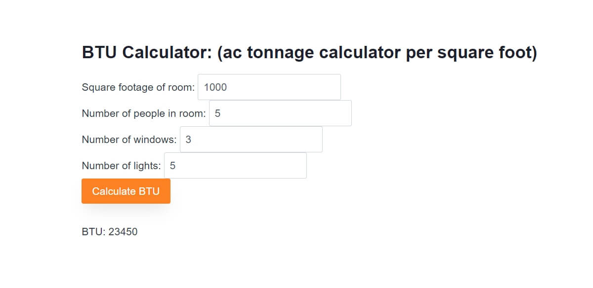 Air Conditioner Room Size Calculator