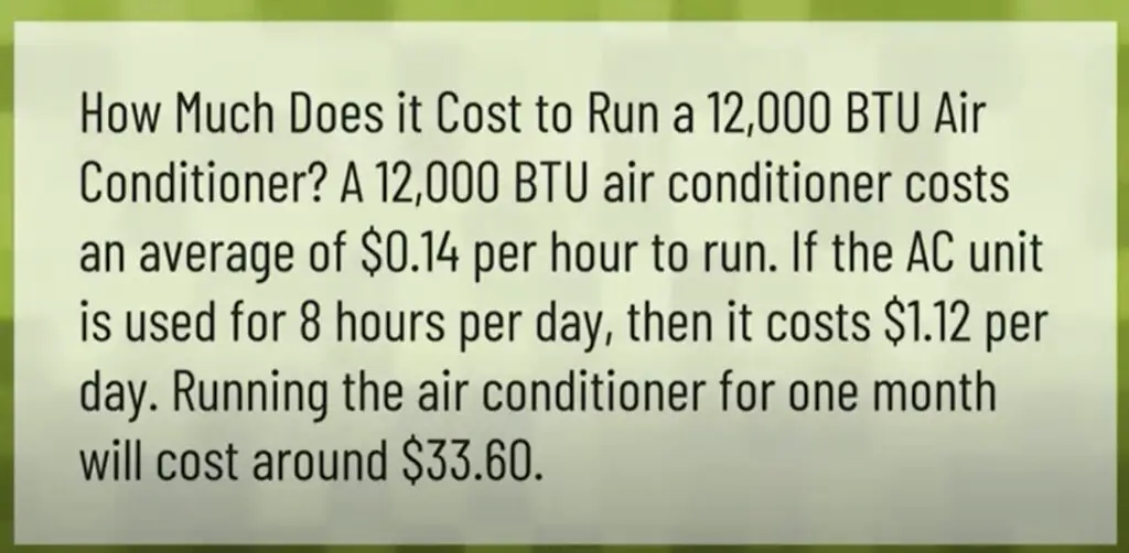 How Much Electricity Does a 12000 Btu Air Conditioner Use Per Hour